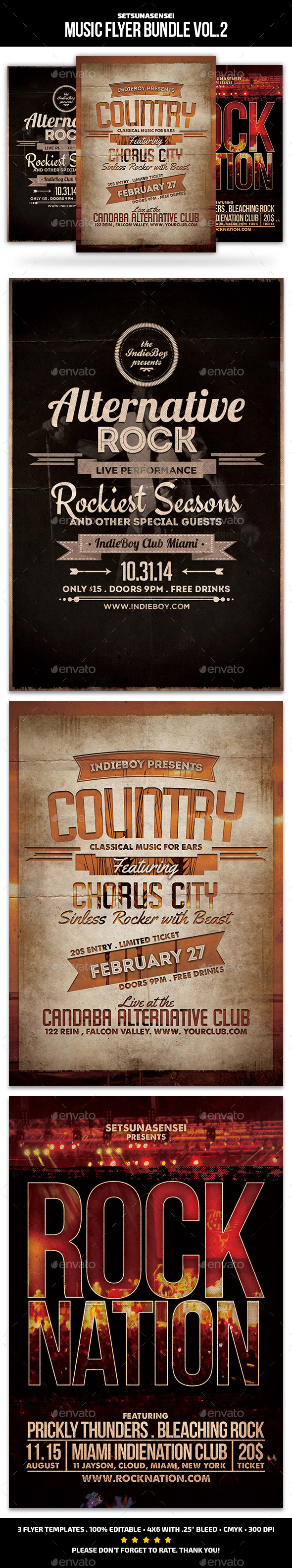 Music Flyer Bundle Vol. 2 - Concerts Events