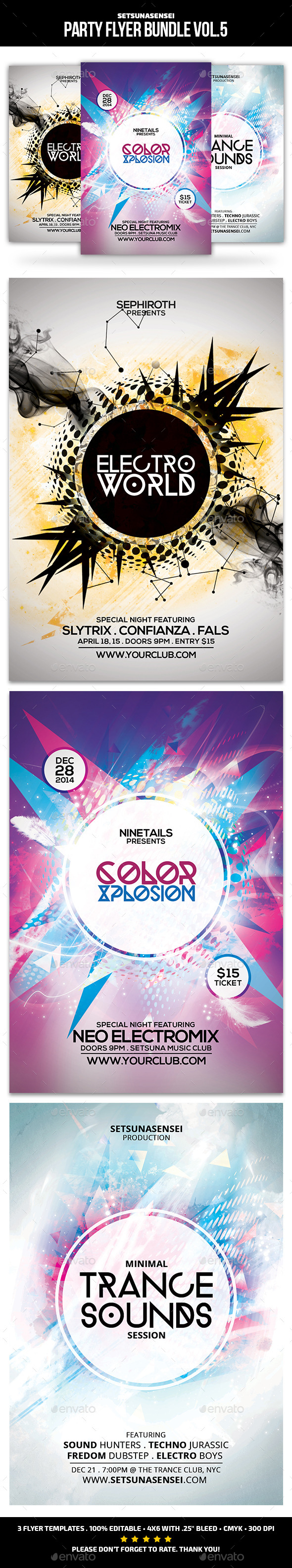 Party Flyer Bundle Vol.5 - Clubs & Parties Events