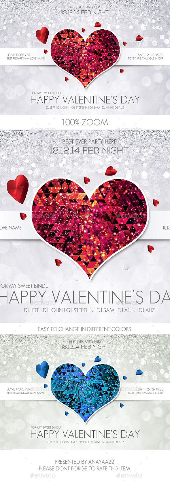Valentine's Day Flyer Psd Template - Clubs & Parties Events