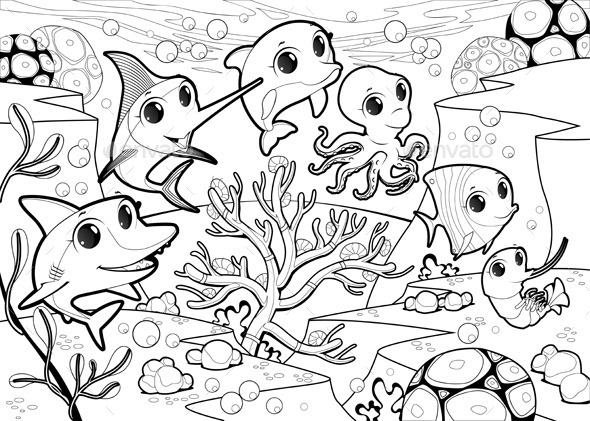 Marine Animals Under the Sea - Animals Characters