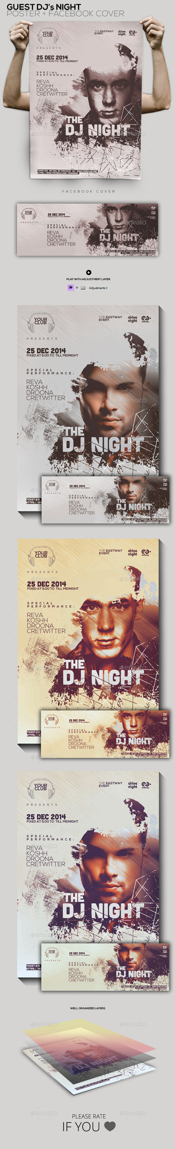 Guest Dj Party Poster/Flyer/Facebook Cover - Clubs & Parties Events