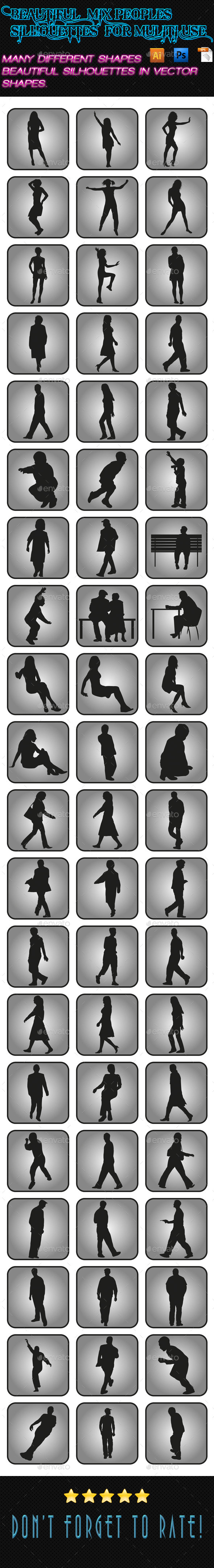Mix Peoples Silhouettes 01 - People Characters
