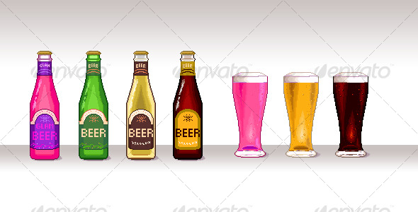 Pixel-Art Beer - Objects Illustrations
