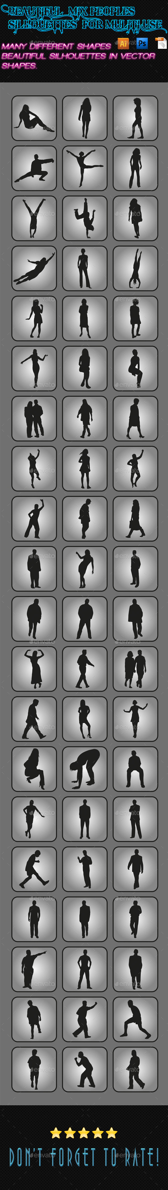 Mix Peoples Silhouettes 02 - People Characters