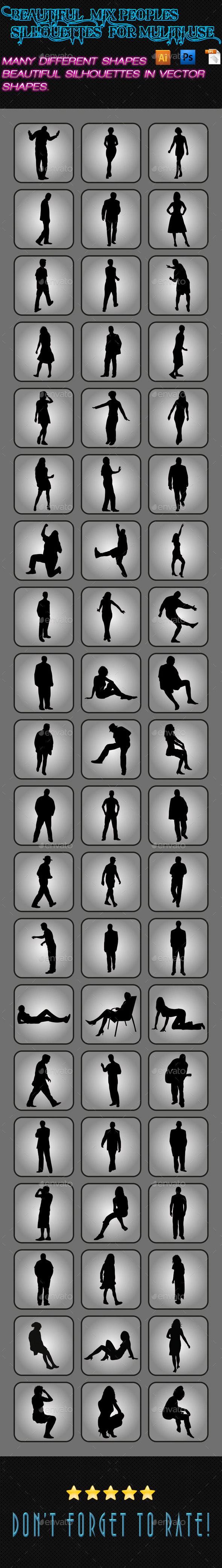 Mix Peoples Silhouettes 03 - People Characters