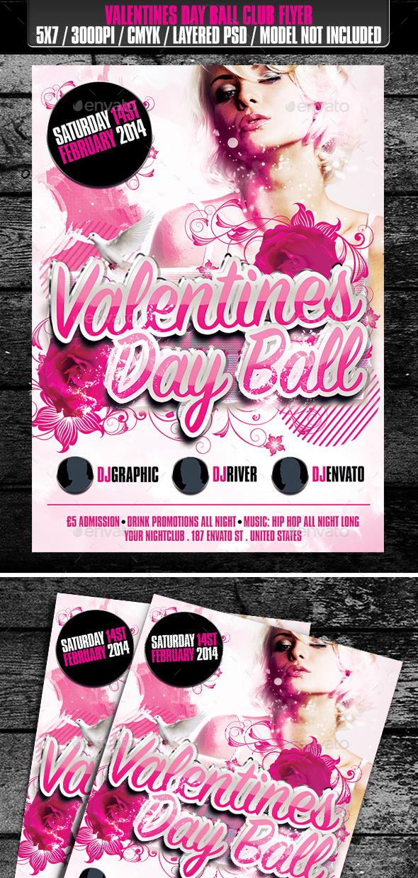 Valentines Day Ball Club Flyer - Clubs & Parties Events