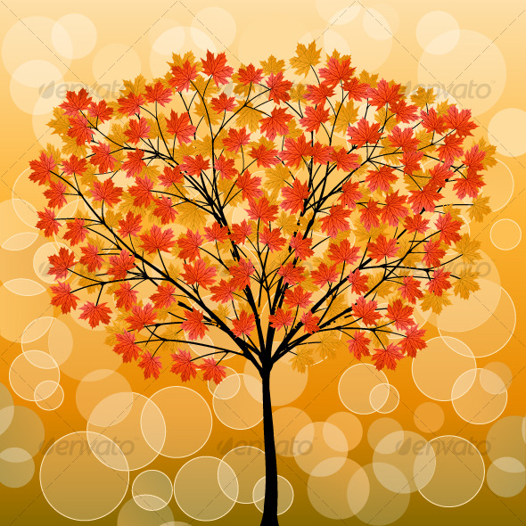 Abstract background with a autumn tree