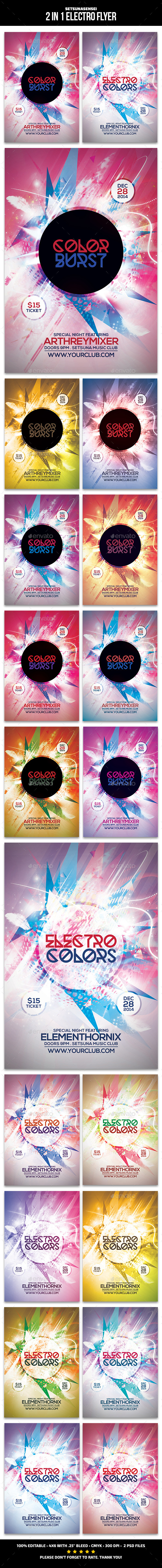 2 in 1 Electro Flyer - Clubs & Parties Events
