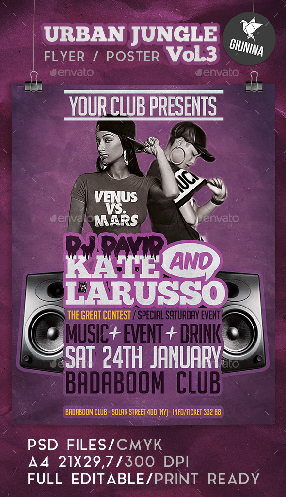 Urban Jungle Vol.3 Flyer/Poster - Clubs & Parties Events