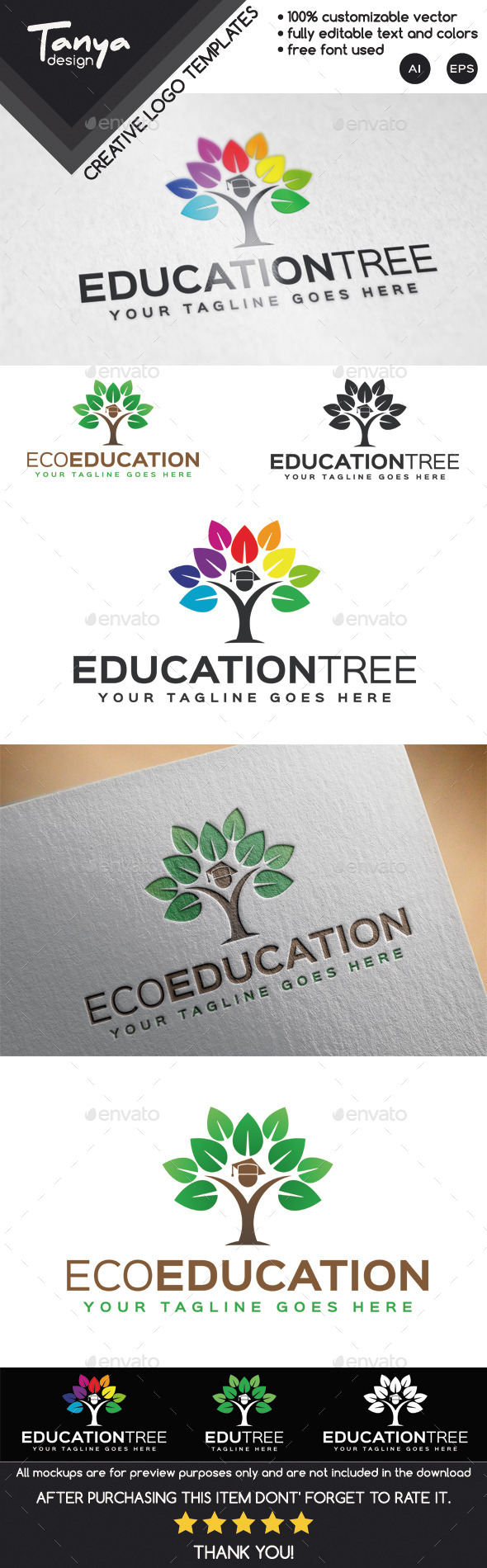 Education Tree Logo Template - Nature Logo Templates