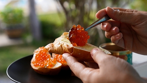 Making Sandwich with Red Caviar alt