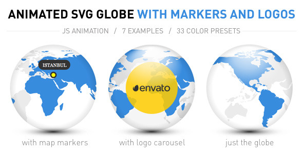 Download Animated Svg Globe With Markers And Logos By Cesgra Codecanyon