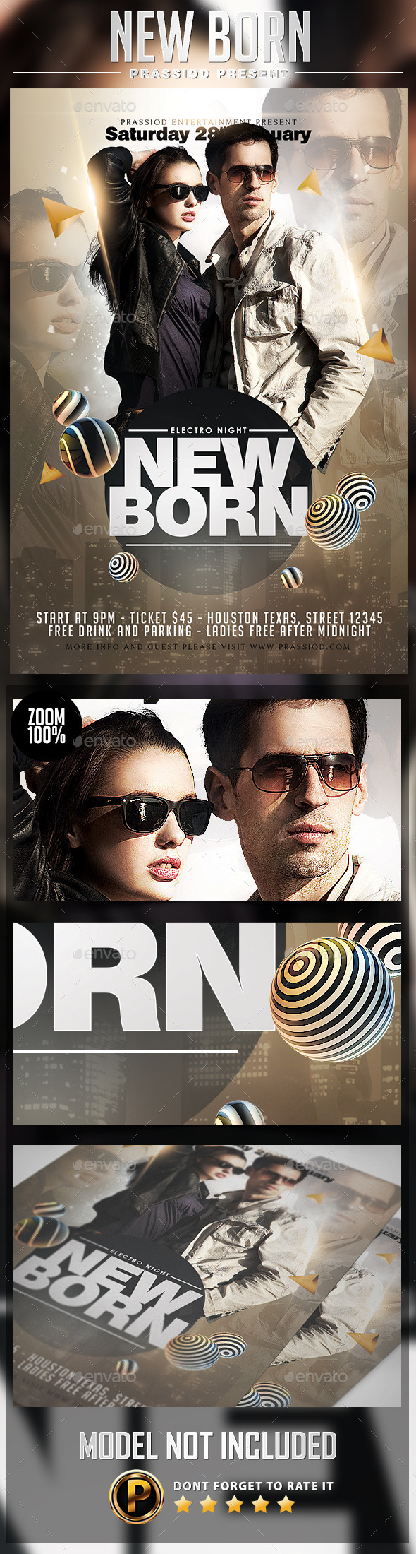 New Born Flyer Template - Clubs & Parties Events