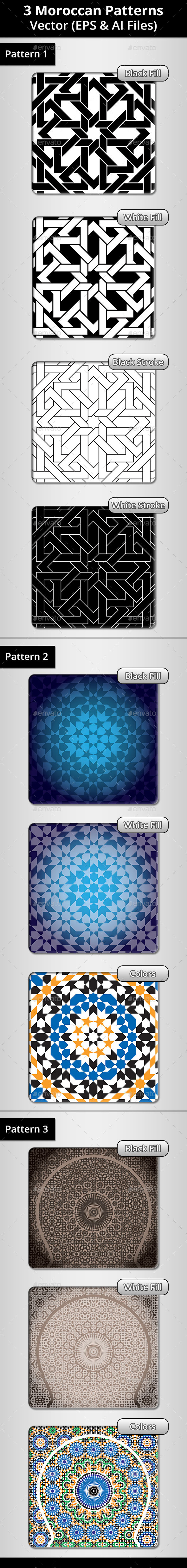 3 Moroccan Patterns Bundle 3 - Patterns Decorative
