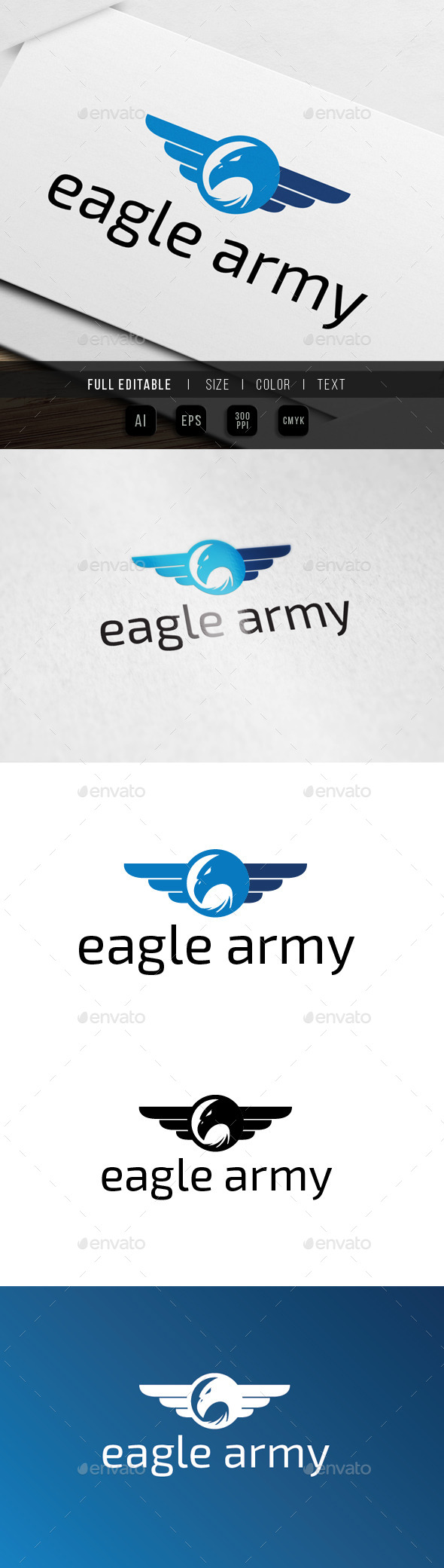 Eagle Wing - Army Badge - Animals Logo Templates