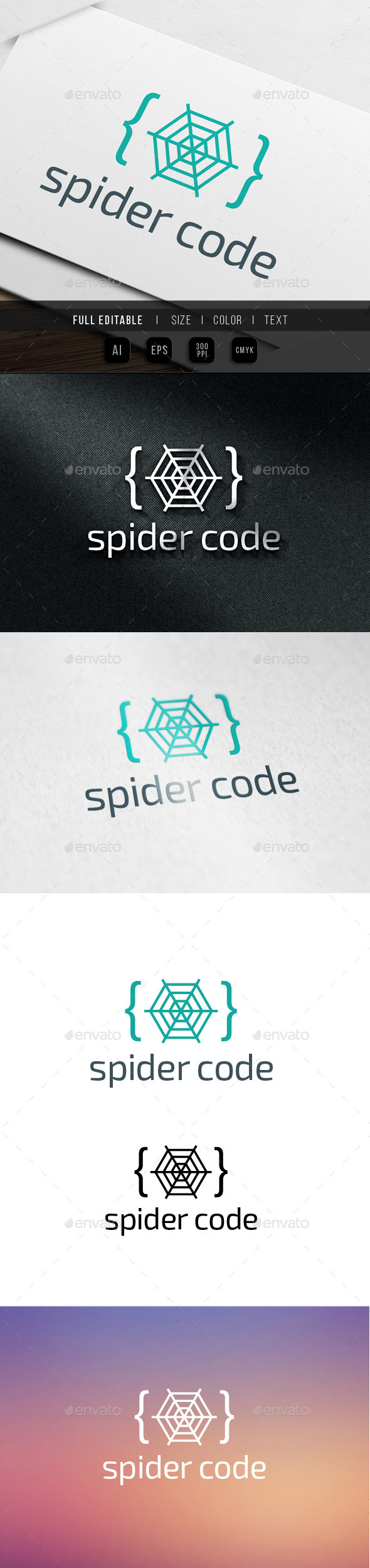 Spider Code Logo - Abstract Logo Templates
