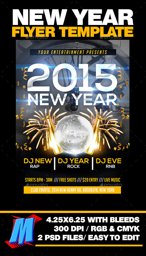 New Year Flyer Template - Clubs & Parties Events