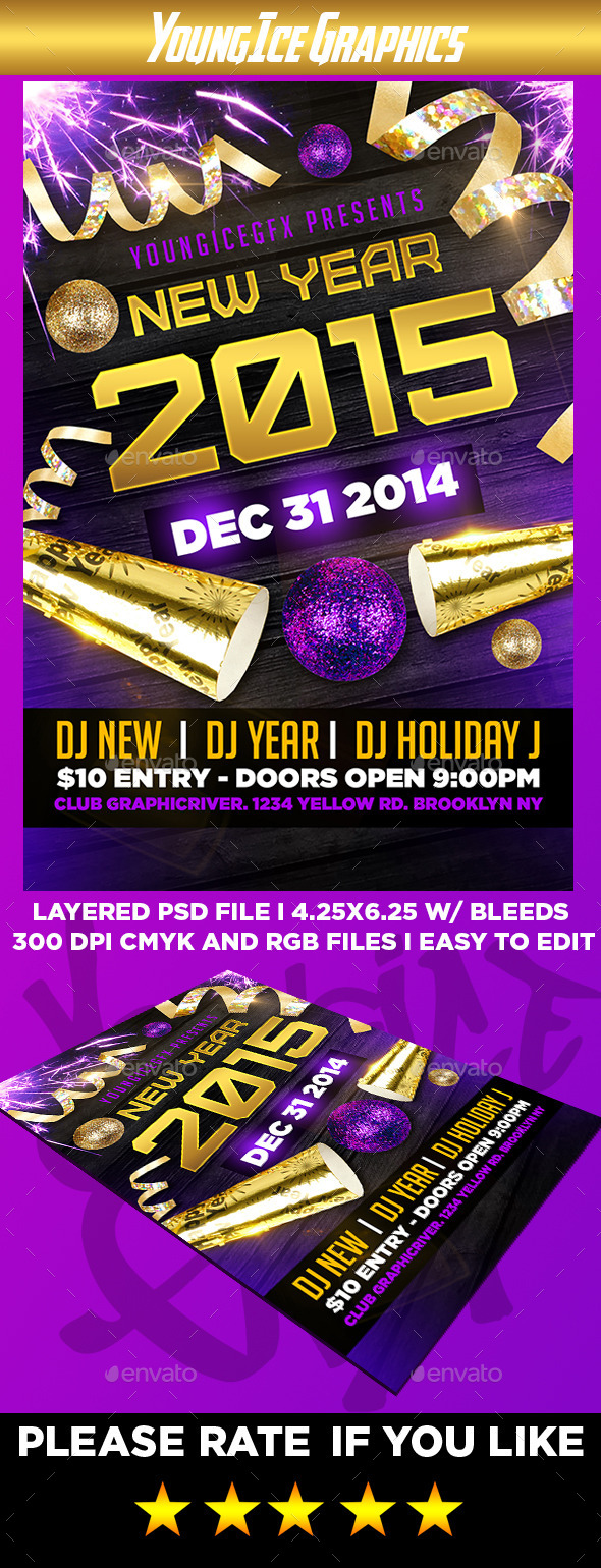 New Year Flyer Template - Clubs & Parties Events