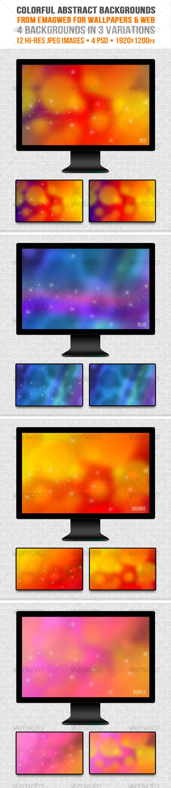 Colorful Abstract Backgrounds for Wallpapers & Web