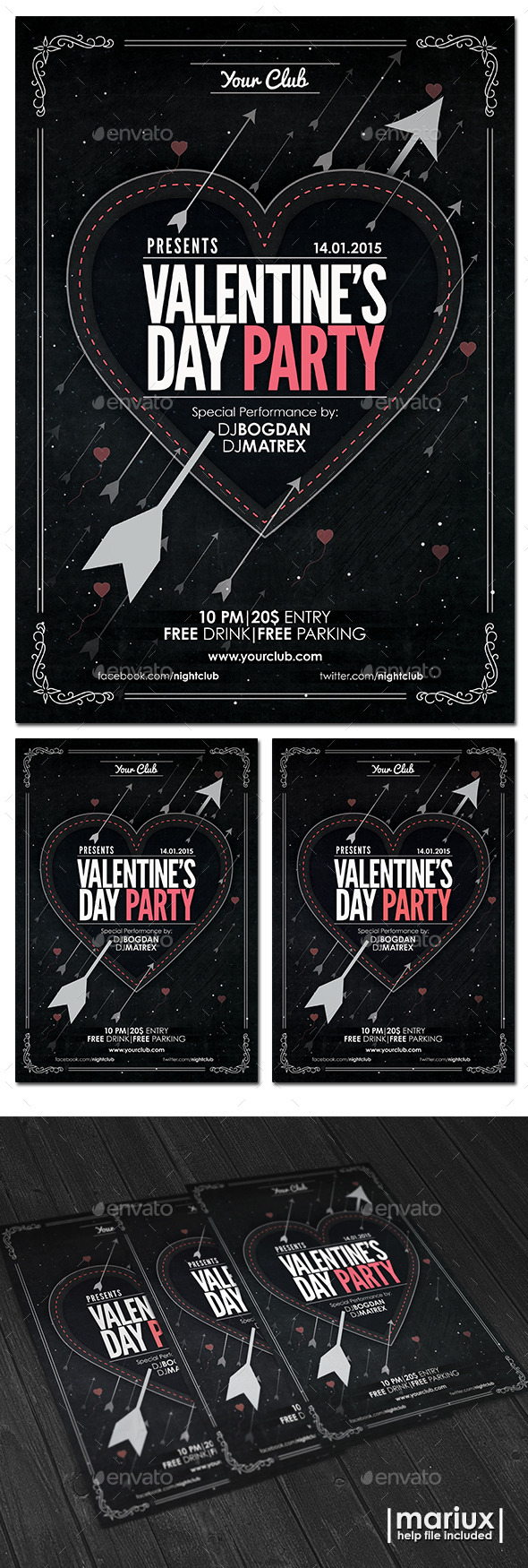 Valentine's Day Party Flyer - Clubs & Parties Events