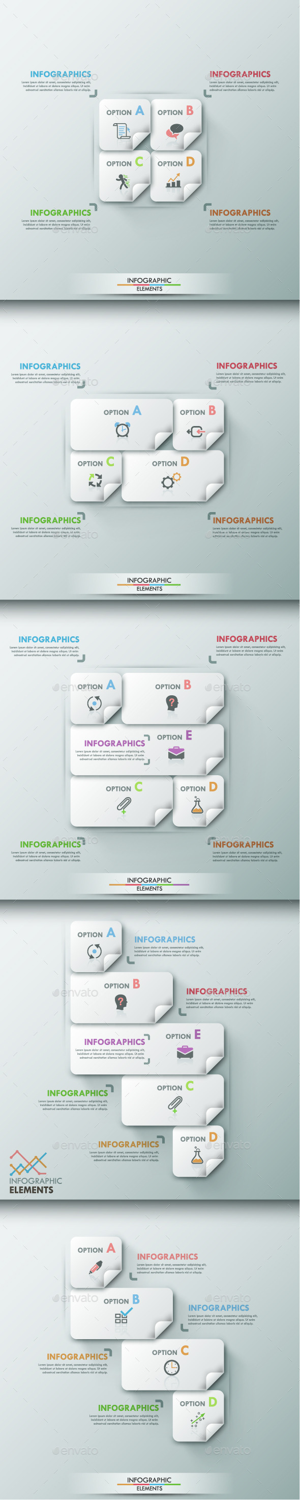 Modern Infographic Options Template (5 Items) - Infographics