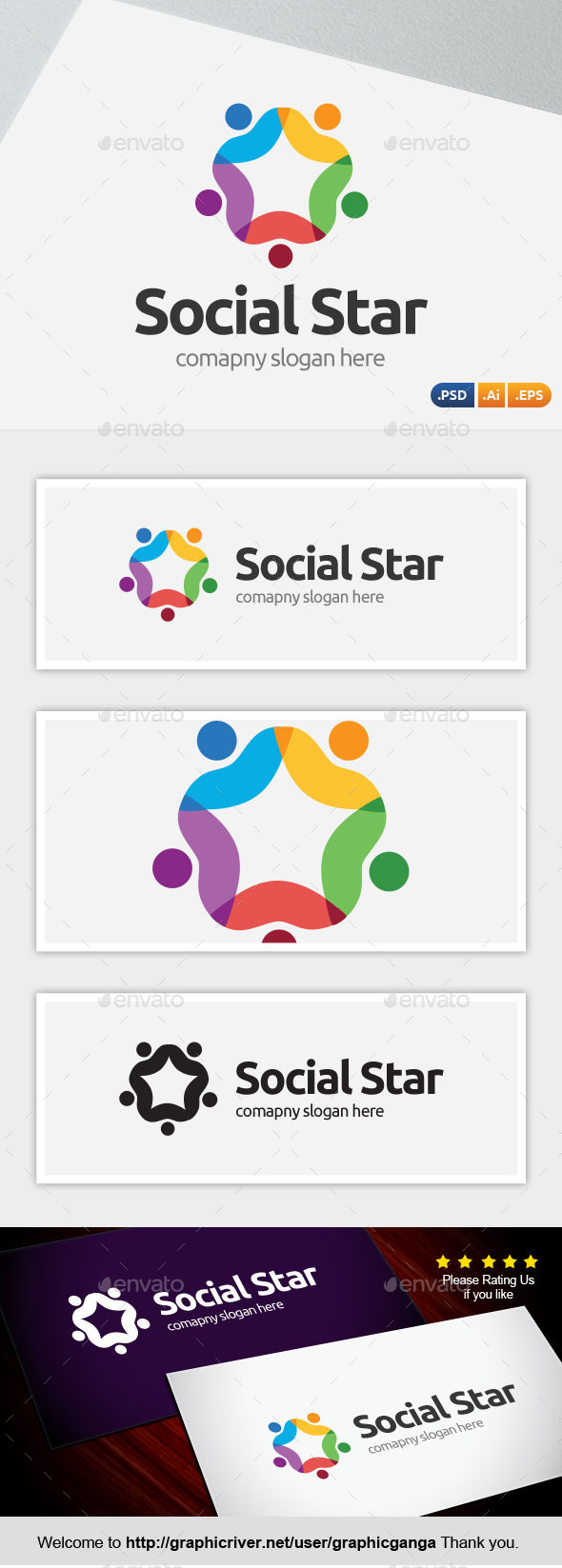 Social Star - Abstract Logo Templates