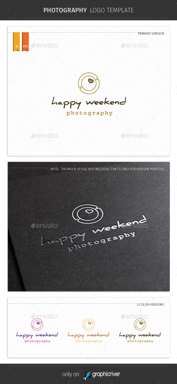 Happy Weekend Photography Logo Template - Symbols Logo Templates