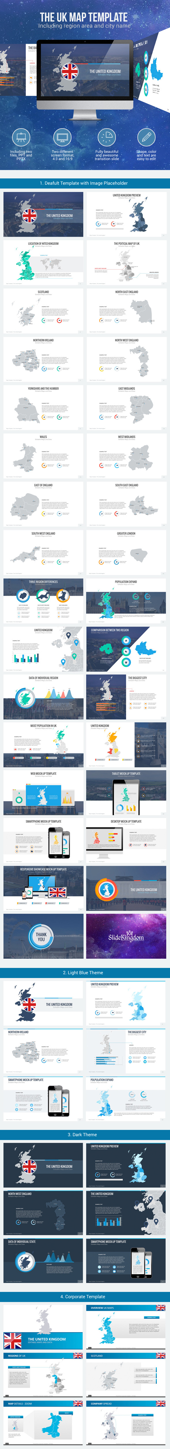 United Kingdom Maps - PowerPoint Templates Presentation Templates