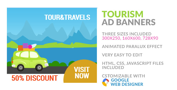 TourismTravel HTML5 Ad - CodeCanyon 9919314