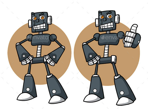 Robot Mascot - Characters Vectors