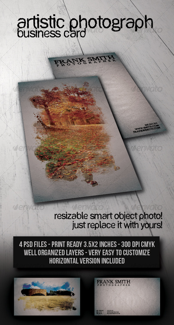 Artistic Photograph Business Card - Industry Specific Business Cards
