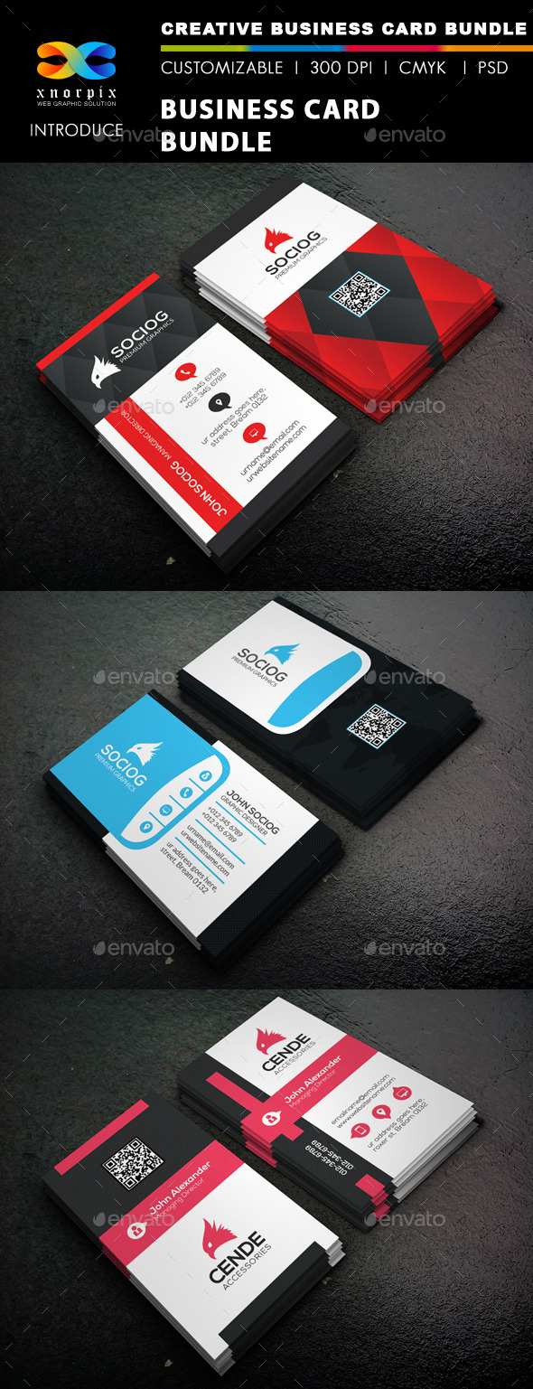 Business Card Bundle 3 in 1-Vol 46 - Corporate Business Cards