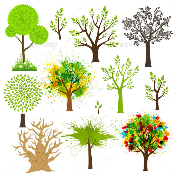 Tree Collection with Different Styles - Nature Conceptual