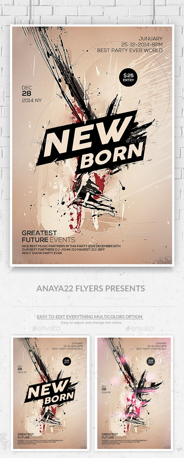 Minimal Abstract Flyer Templates - Clubs & Parties Events