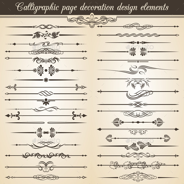 Calligraphic Vintage Page Decoration Design - Web Elements Vectors