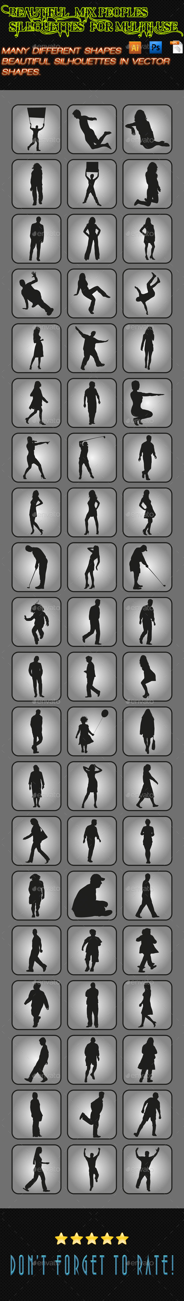 Mix Peoples Silhouettes 04 - People Characters