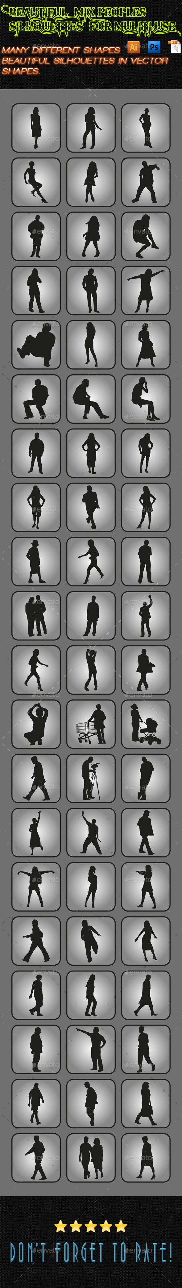 Mix Peoples Silhouettes 05 - People Characters
