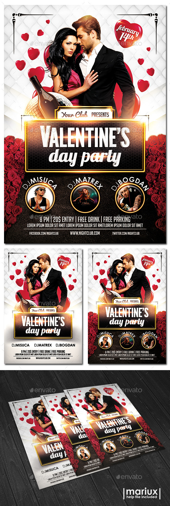 Valentine's Day Party Flyer - Clubs & Parties Events