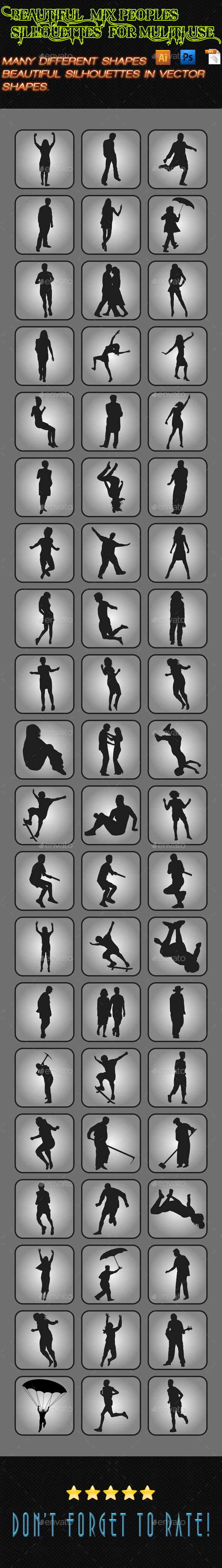 Mix Peoples Silhouettes 06 - People Characters
