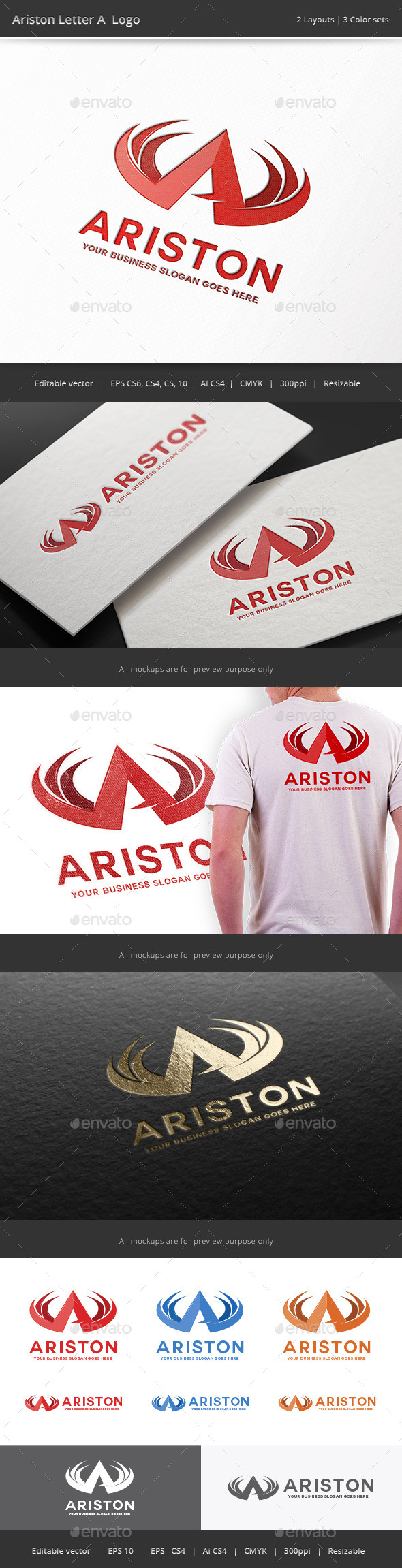 Ariston Letter A Logo - Letters Logo Templates