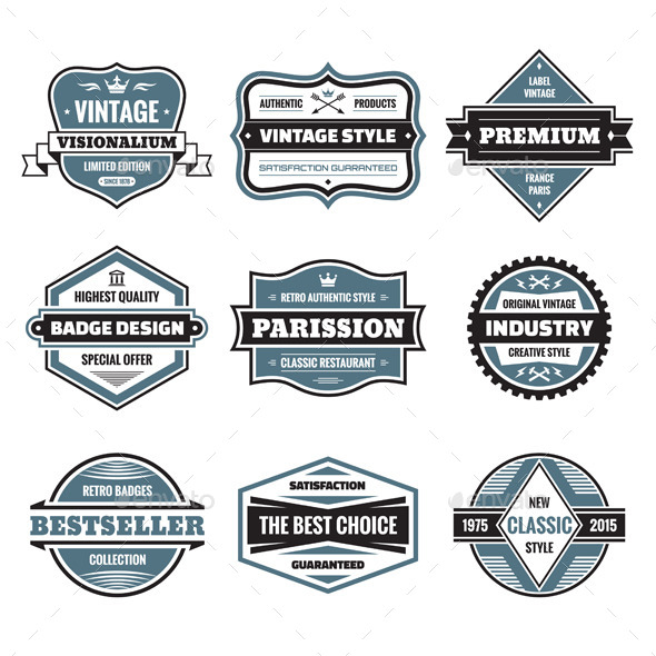 9 Labels and Badges - Decorative Vectors