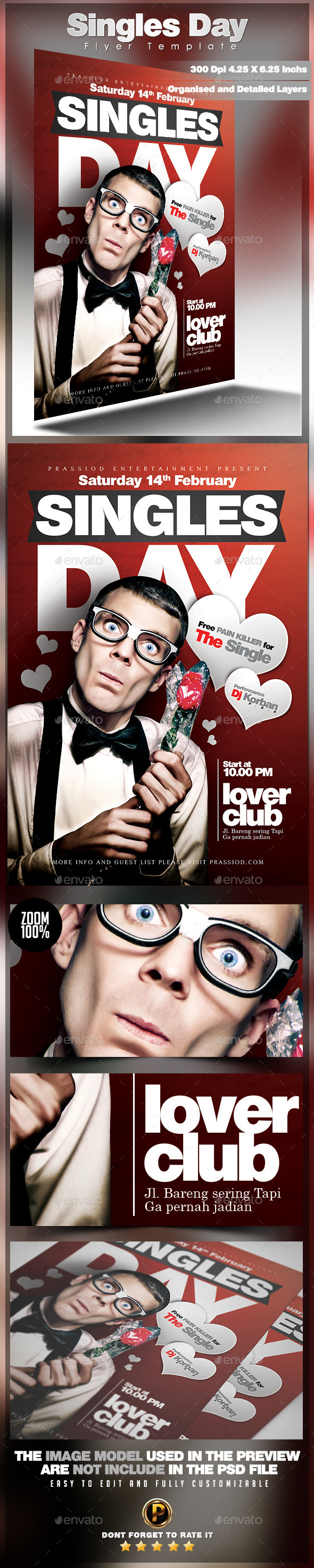 Singles Day Flyer Template - Clubs & Parties Events