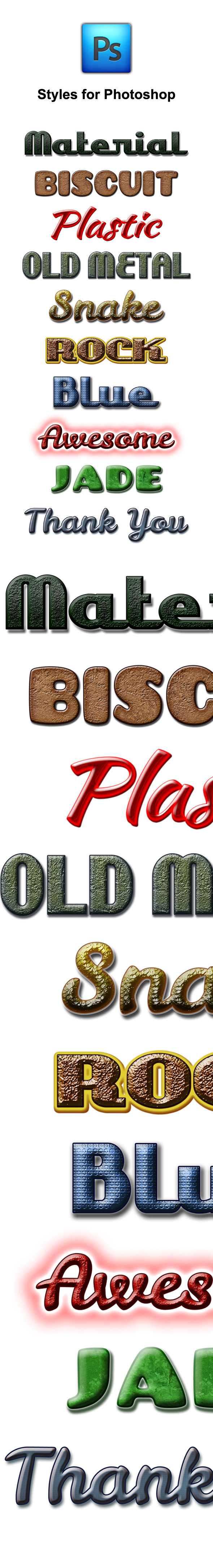 Material Styles for Photoshop - Styles Photoshop