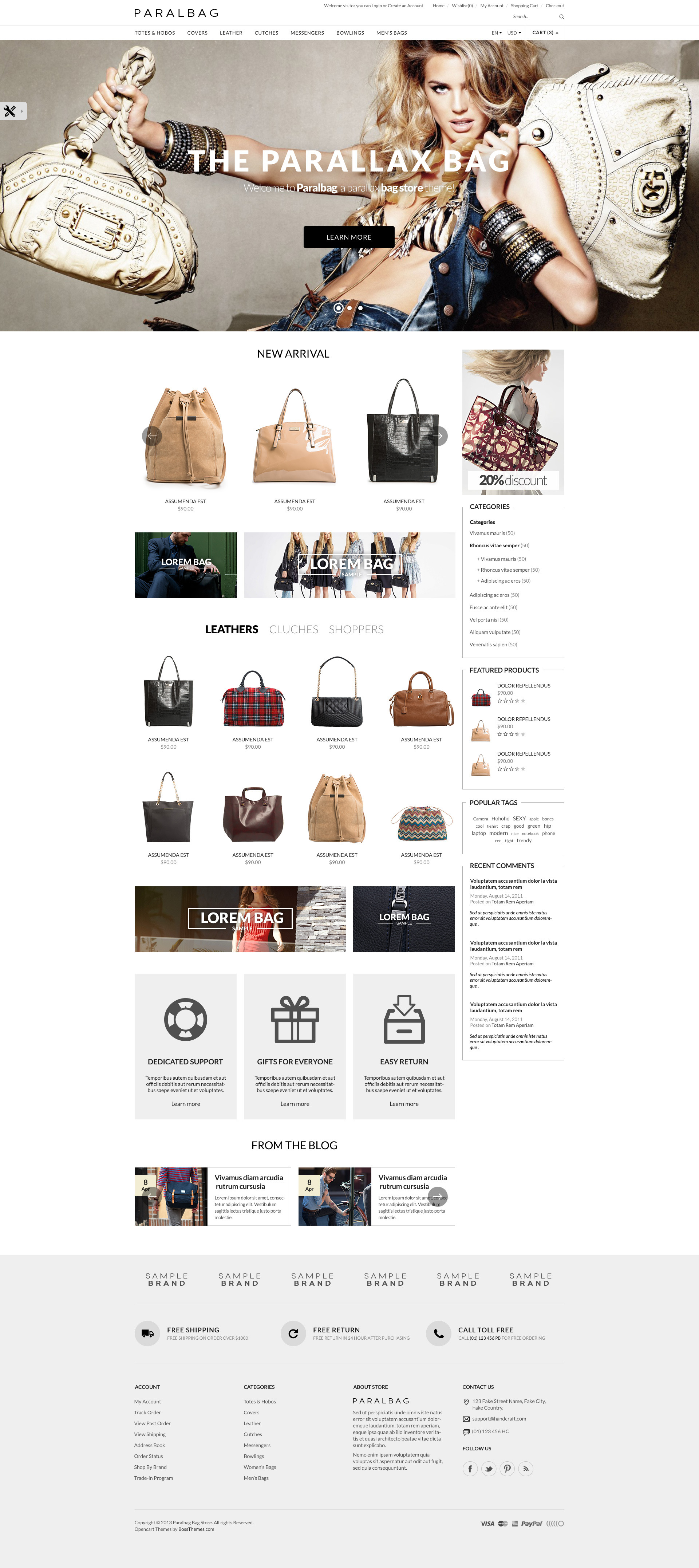 Opencart Fashion Bag Store - Parallax by tvlgiao | ThemeForest