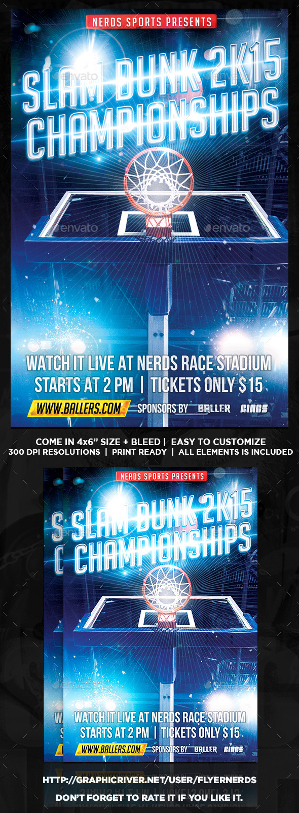 Slam Dunk Basketball Championships Sports Flyer - Sports Events