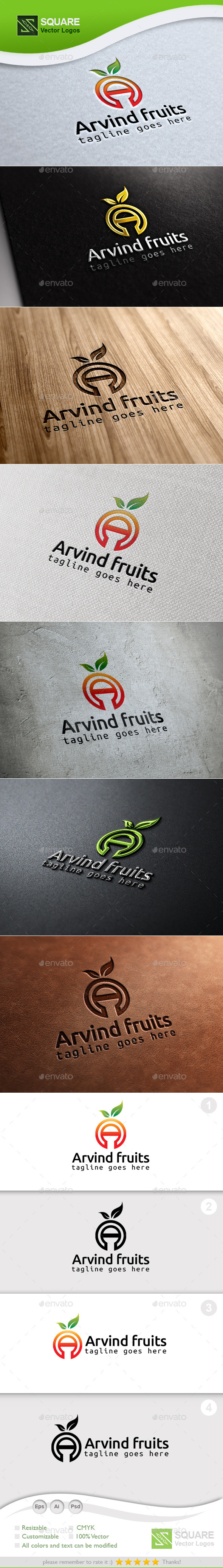Alphabet Fruit Custom Logo Template - Symbols Logo Templates