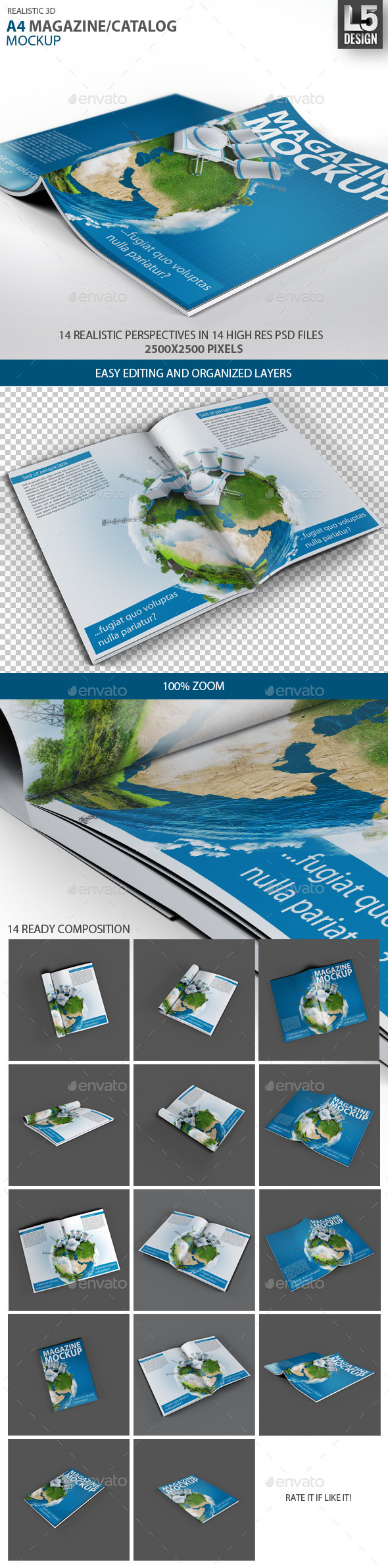 A4 Magazine / Catalog Mock-Up - Magazines Print