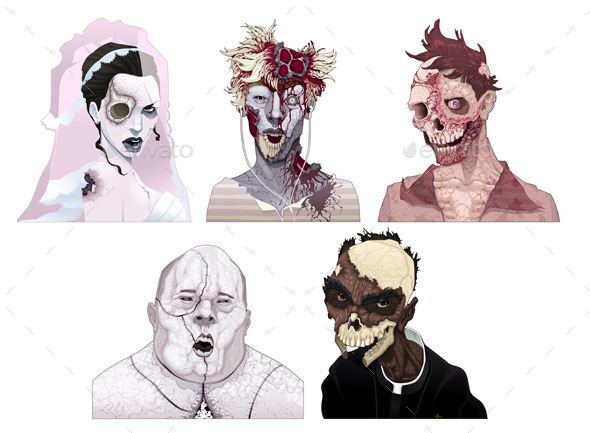 Zombie Portraits - Monsters Characters