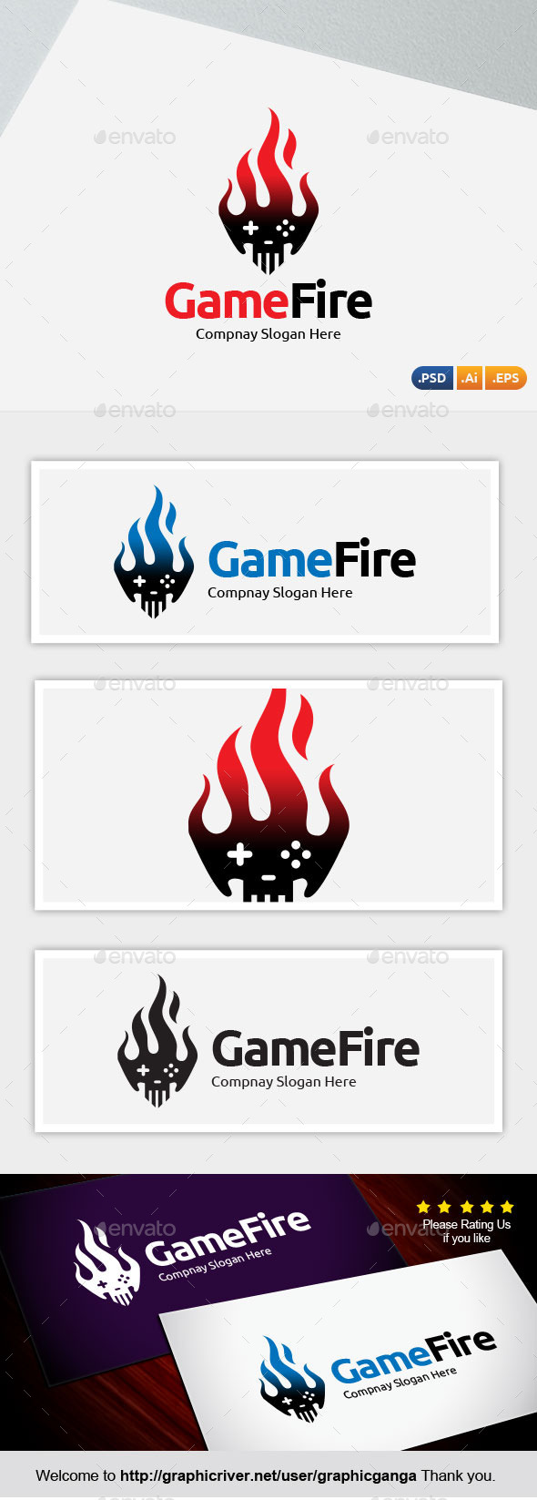 Game Fire - Abstract Logo Templates