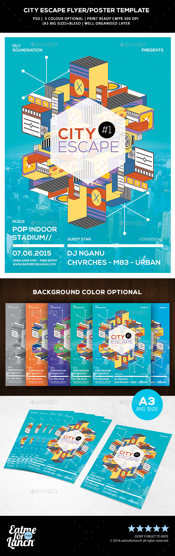 Abstract Flyer/Poster Templates - City Escape - Concerts Events